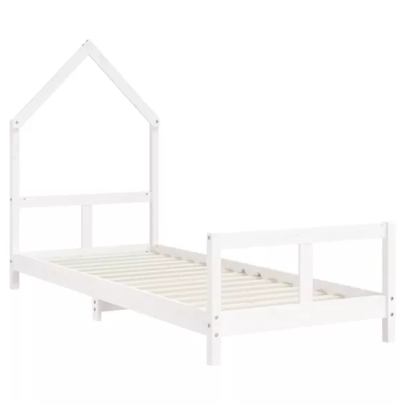 fehér tömör fenyőfa gyerekágykeret 80 x 200 cm