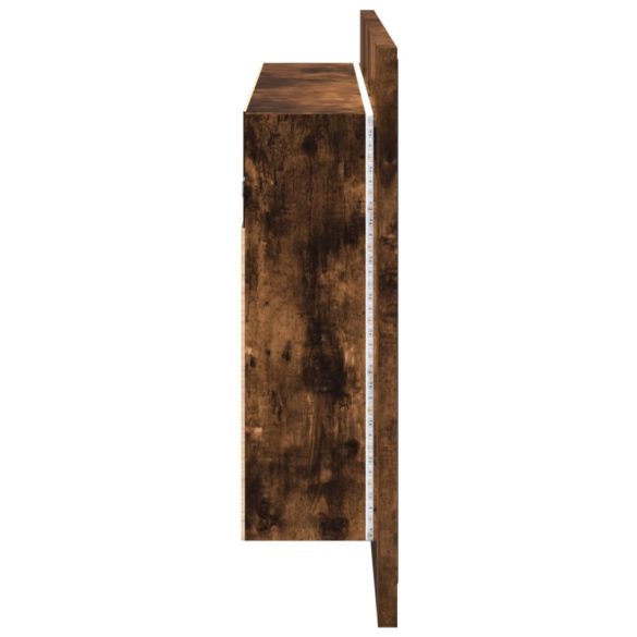 füstös tölgy akril LED-es tükrös fürdőszobaszekrény 80x12x45 cm