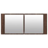 barna tölgyszínű LED-es tükrös fürdőszobaszekrény 100x12x45cm