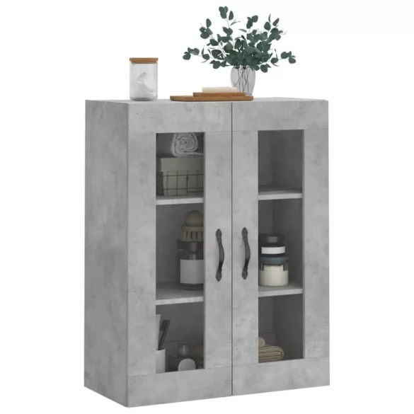 betonszürke szerelt fa fali szekrény 69,5 x 34 x 90 cm