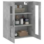 betonszürke szerelt fa fali szekrény 69,5 x 34 x 90 cm