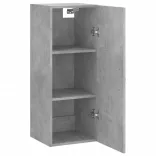 betonszürke szerelt fa fali szekrény 34,5x34x90 cm