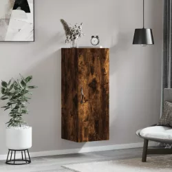   füstös tölgy színű szerelt fa fali szekrény 34,5 x 34 x 90 cm
