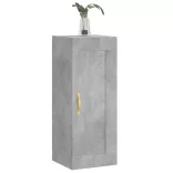 betonszürke szerelt fa fali szekrény 34,5x34x90 cm