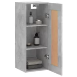 betonszürke szerelt fa fali szekrény 34,5x34x90 cm