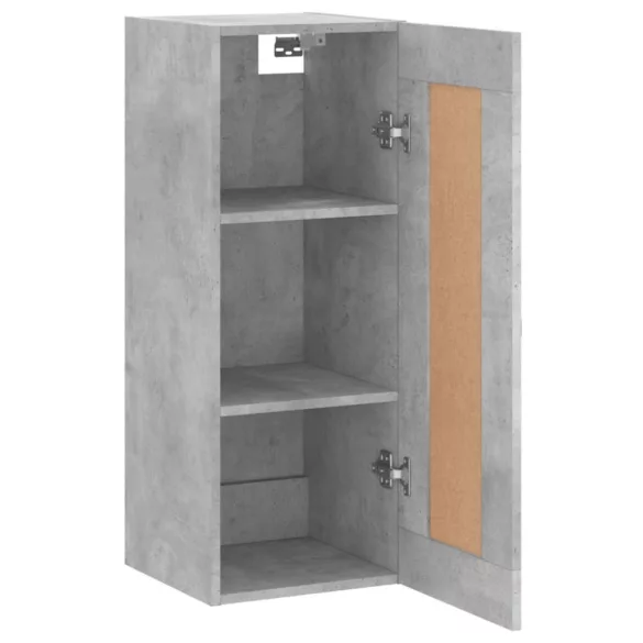 betonszürke szerelt fa fali szekrény 34,5x34x90 cm