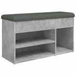 betonszürke szerelt fa cipőtároló pad 82 x 32 x 45,5 cm