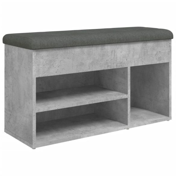 betonszürke szerelt fa cipőtároló pad 82 x 32 x 45,5 cm