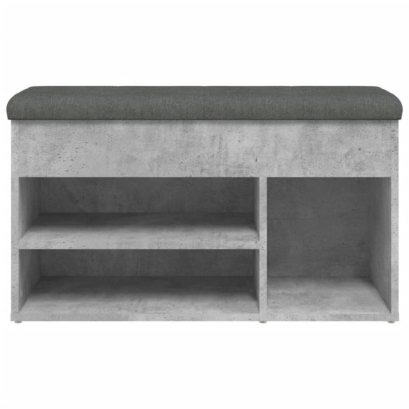 betonszürke szerelt fa cipőtároló pad 82 x 32 x 45,5 cm