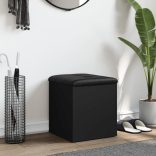 fekete szerelt fa tárolópad 42 x 42 x 45 cm