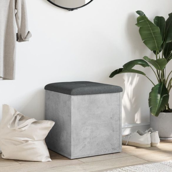 betonszürke szerelt fa tárolópad 42 x 42 x 45 cm