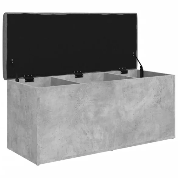 betonszürke szerelt fa tárolópad 102 x 42 x 45 cm
