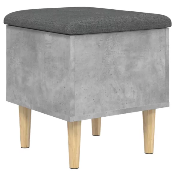 betonszürke szerelt fa tárolópad 42x42x46 cm