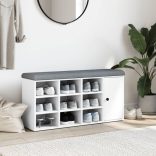 fehér szerelt fa cipőtároló pad 102 x 32 x 50 cm