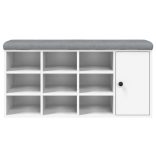 fehér szerelt fa cipőtároló pad 102 x 32 x 50 cm