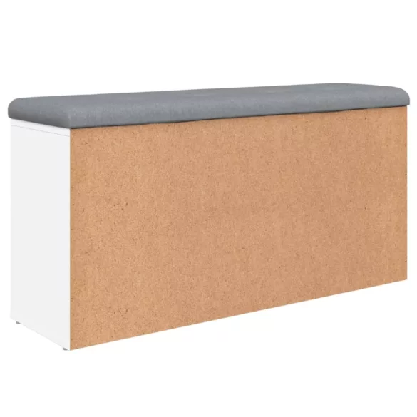 fehér szerelt fa cipőtároló pad 102 x 32 x 50 cm