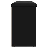 fekete szerelt fa cipőtároló pad 102 x 32 x 50 cm