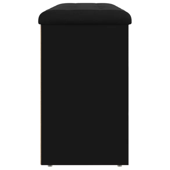 fekete szerelt fa cipőtároló pad 102 x 32 x 50 cm