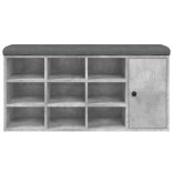 betonszürke szerelt fa cipőtároló pad 102 x 32 x 50 cm