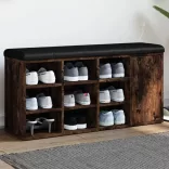 füstös tölgy színű szerelt fa cipőpad 102 x 32 x 50 cm