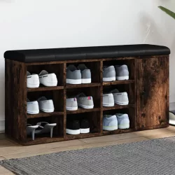 füstös tölgy színű szerelt fa cipőpad 102 x 32 x 50 cm