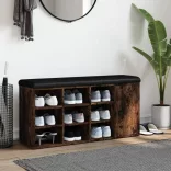 füstös tölgy színű szerelt fa cipőpad 102 x 32 x 50 cm