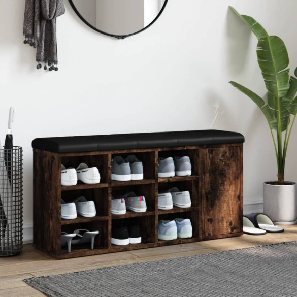 füstös tölgy színű szerelt fa cipőpad 102 x 32 x 50 cm