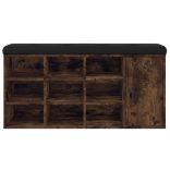 füstös tölgy színű szerelt fa cipőpad 102 x 32 x 50 cm