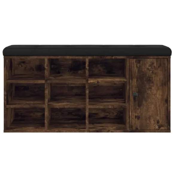 füstös tölgy színű szerelt fa cipőpad 102 x 32 x 50 cm