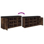 füstös tölgy színű szerelt fa cipőpad 102 x 32 x 50 cm