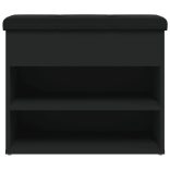 fekete szerelt fa cipőtároló pad 62 x 32 x 50 cm