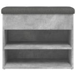 betonszürke szerelt fa cipőtároló pad 62 x 32 x 50 cm