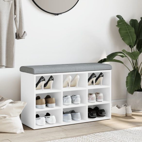 fehér cipőpad 82 x 32 x 50 cm rétegelt fából