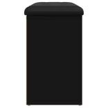 fekete szerelt fa cipőtároló pad 82 x 32 x 50 cm