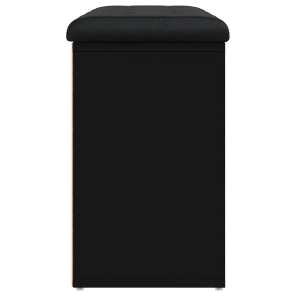 fekete szerelt fa cipőtároló pad 82 x 32 x 50 cm