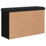 fekete szerelt fa cipőtároló pad 82 x 32 x 50 cm