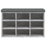 betonszürke szerelt fa cipőtároló pad 82 x 32 x 50 cm