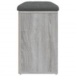 szürke sonoma színű szerelt fa cipőtároló pad 82 x 32 x 50 cm