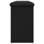 fekete szerelt fa cipőtároló pad 102 x 32 x 50 cm