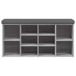 szürke sonoma színű szerelt fa cipőtároló pad 102 x 32 x 50 cm