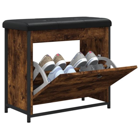 füstös tölgy színű cipőpad lehajtható fiókkal 62 x 32 x 56 cm