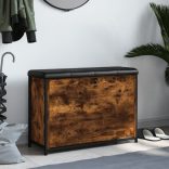 füstös tölgy színű cipőpad lehajtható fiókkal 82x32x56 cm