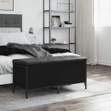 fekete szerelt fa tárolópad 102 x 42 x 45 cm