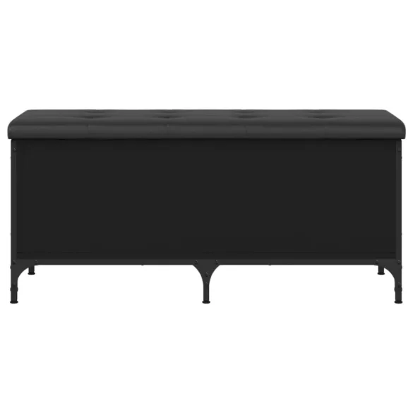 fekete szerelt fa tárolópad 102 x 42 x 45 cm