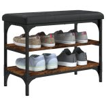 füstös tölgy színű szerelt fa cipőtároló pad 62 x 32 x 47 cm