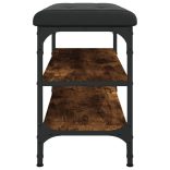 füstös tölgy színű szerelt fa cipőtároló pad 62 x 32 x 47 cm