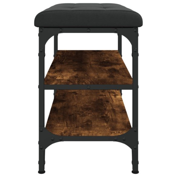 füstös tölgy színű szerelt fa cipőtároló pad 62 x 32 x 47 cm