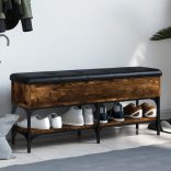 füstös tölgy színű szerelt fa cipőpad 102 x 32 x 45 cm