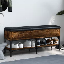 füstös tölgy színű szerelt fa cipőpad 102 x 32 x 45 cm