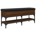 barna tölgy színű szerelt fa cipőtároló pad 102 x 32 x 45 cm